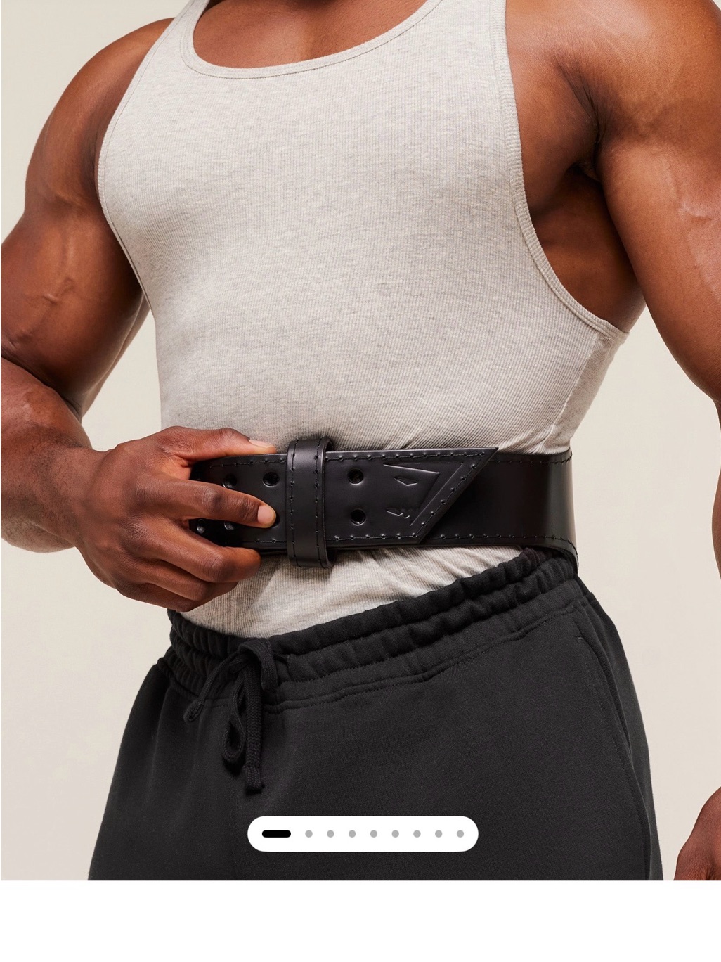 Large Leather Weightlifting Belt - Black